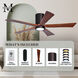 Atlas Irene-5HLK 52 inch Brushed Bronze with Walnut Tone Blades Flush Mount Paddle Fan